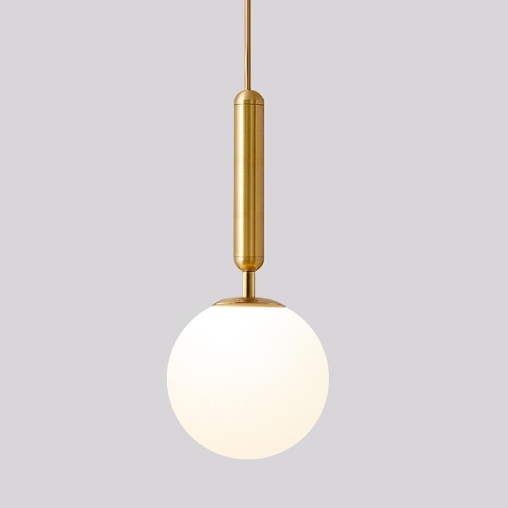Nordic Glass Ball Black and Gold LED Pendant Light