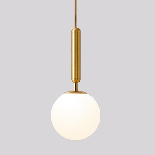 Nordic Glass Ball Black and Gold LED Pendant Light