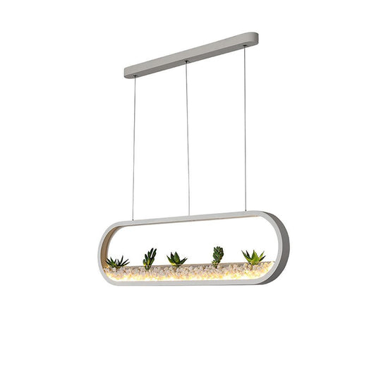 Rounded Corners Rectangular Modern LED Pendant Light