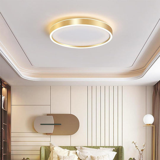 Circular Minimalist Metal Flush Mount LED Living Room Ceiling Light