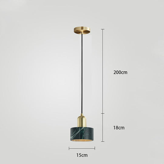 Cylindrical Electroplated Metal Resin LED Pendant Light