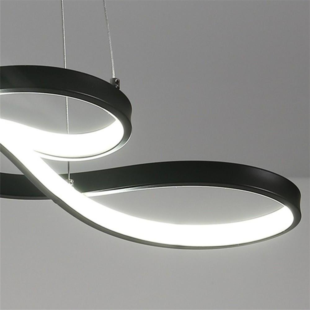 Geometric Wave Semi-Flush Chandelier – Metal & Silica Gel
