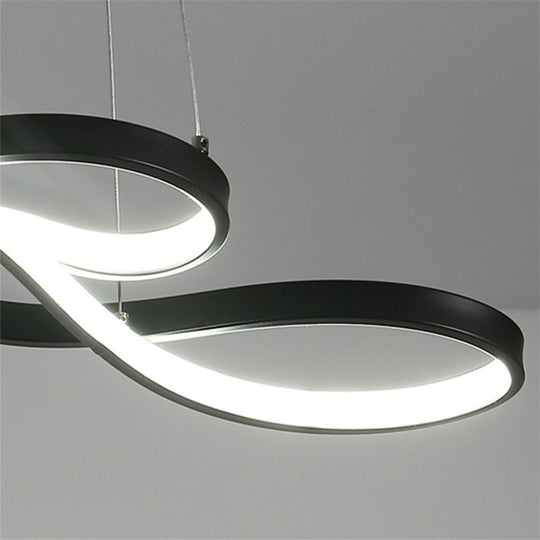 Geometric Wave Semi-Flush Chandelier – Metal & Silica Gel