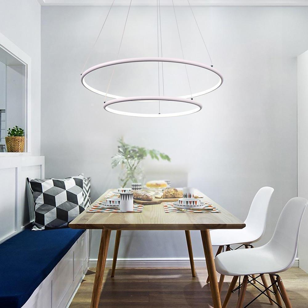 Modern LED 2-Ring Minimalist Geometric Chandelier