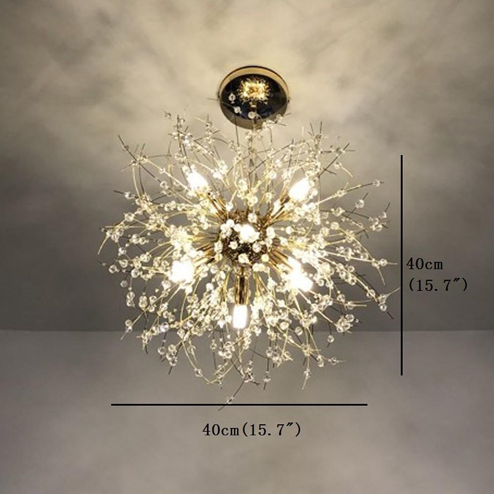 16 in Mini Globe Style Metal Electroplated Chandelier with Centrally Located Lights