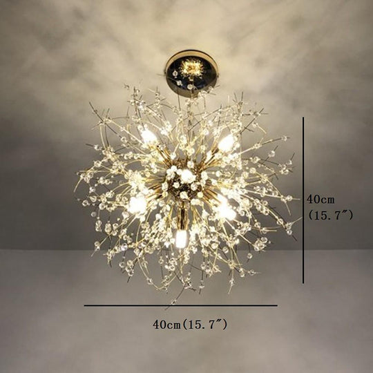 16 in Mini Globe Style Metal Electroplated Chandelier with Centrally Located Lights