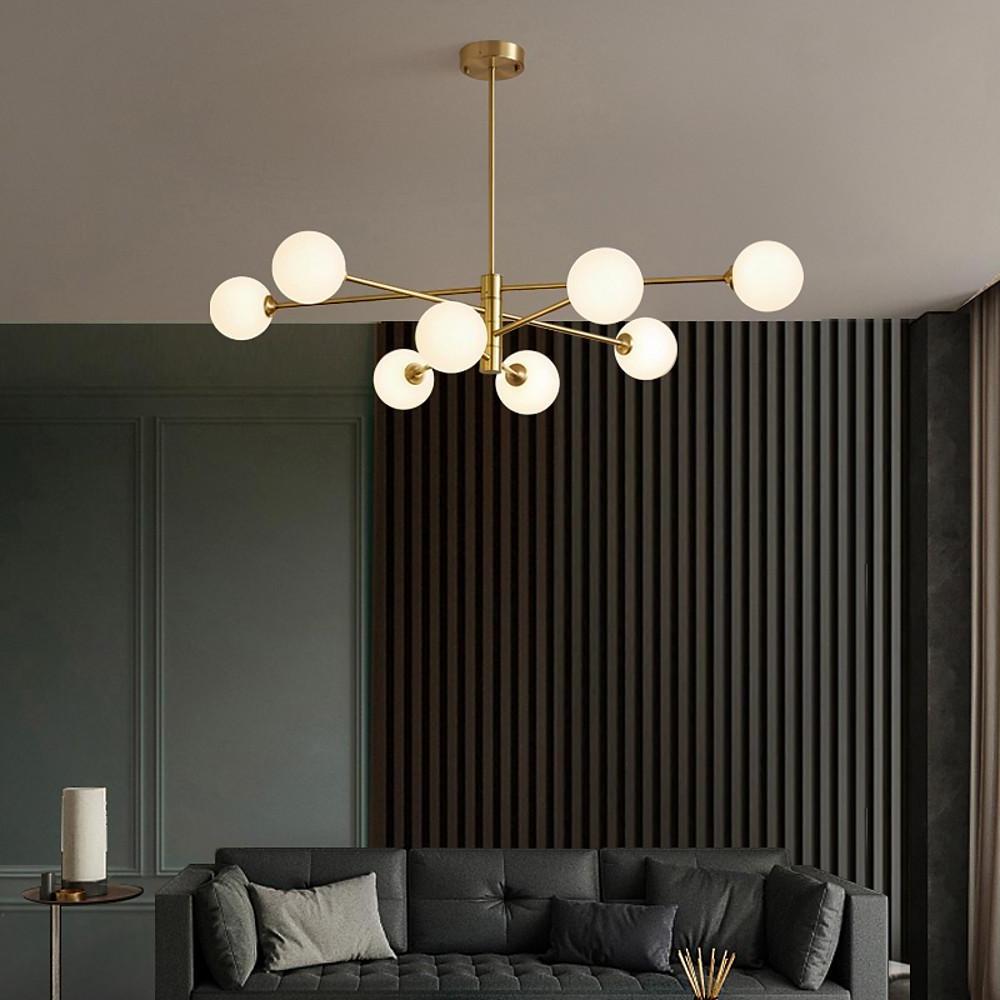 Industrial Modern Cluster Globe Geometric Pendant Light