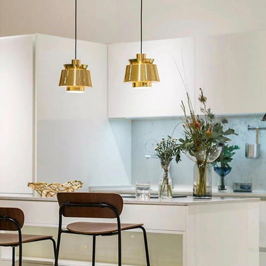 Creative Cylindrical Electroplated Metal LED Modern Pendant Light