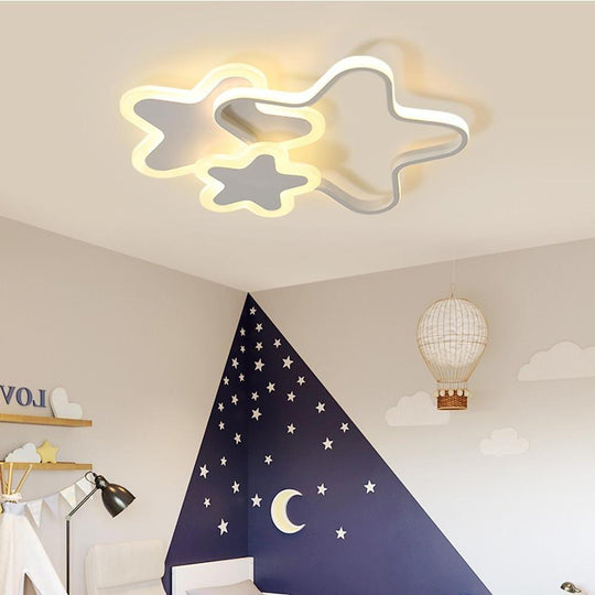 Triple Star Flush Mount LED Ceiling Light