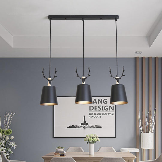 3 Light Antler Design LED Country Chandelier Hanging Ceiling Light