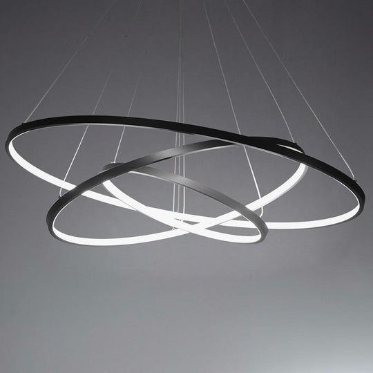 Adjustable Interweaved Ring Dimmable LED Modern Chandelier