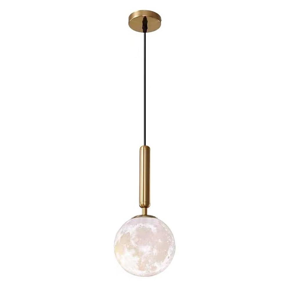 Modern Moon Globe Pendant Light Metal Acrylic Ceiling Light