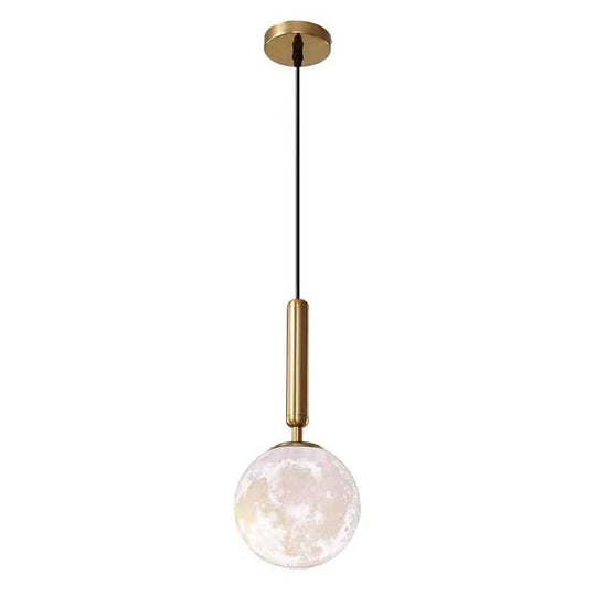 Modern Moon Globe Pendant Light Metal Acrylic Ceiling Light