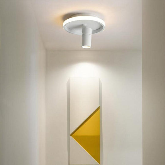 Circular LED Modern Ceiling Light with Adjustable Spotlight