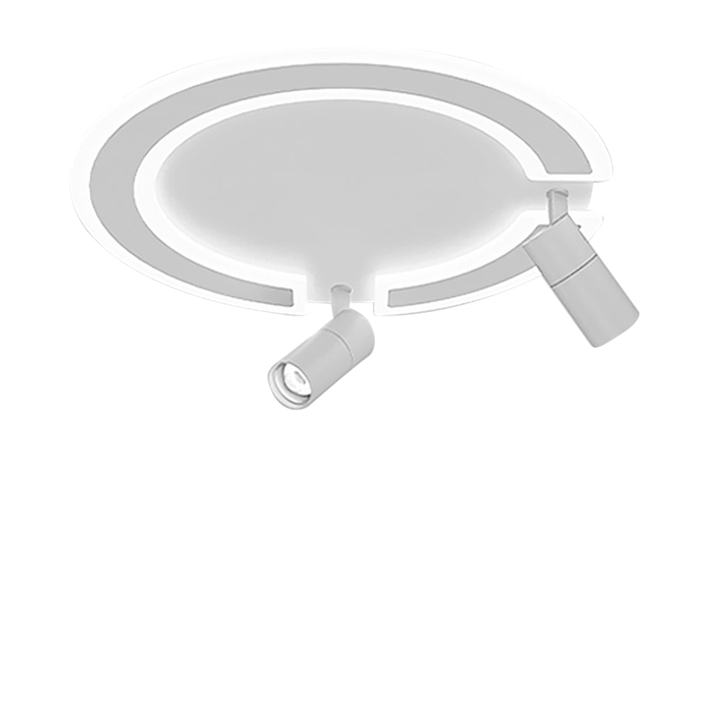 Unique Circle Flush Mount LED Ceiling Light with Adjustable Spotlight
