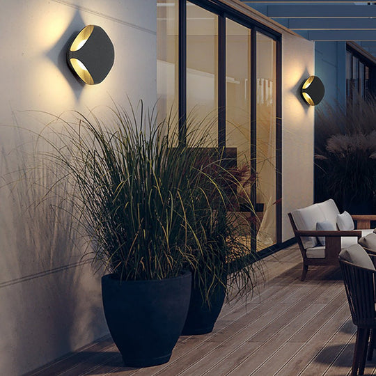 Square LED Outdoor Wall Light Waterproof Black