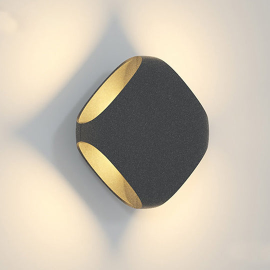 Square LED Outdoor Wall Light Waterproof Black