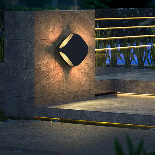 Square LED Outdoor Wall Light Waterproof Black