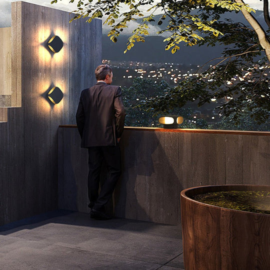 Square LED Outdoor Wall Light Waterproof Black