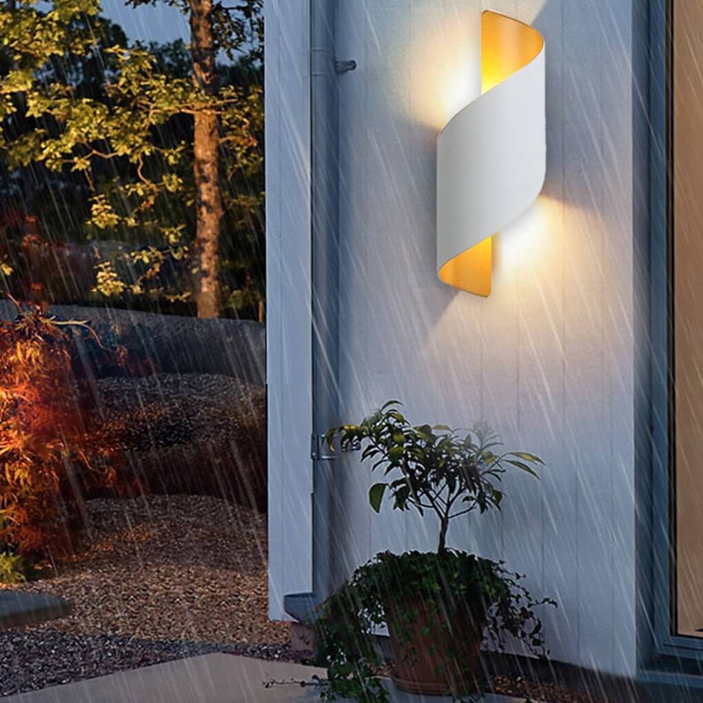 Spiral Design LED Waterproof Wall Light with Up and Down Lighting