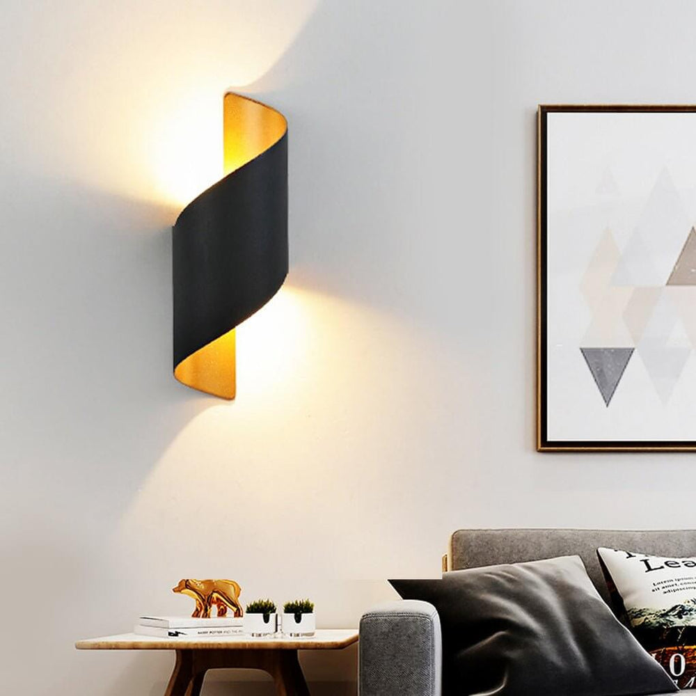 Spiral Design LED Waterproof Wall Light with Up and Down Lighting