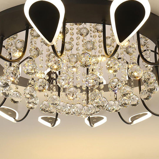 Creative Flower Shaped Dimmable LED Crystal Modern Ceiling Light