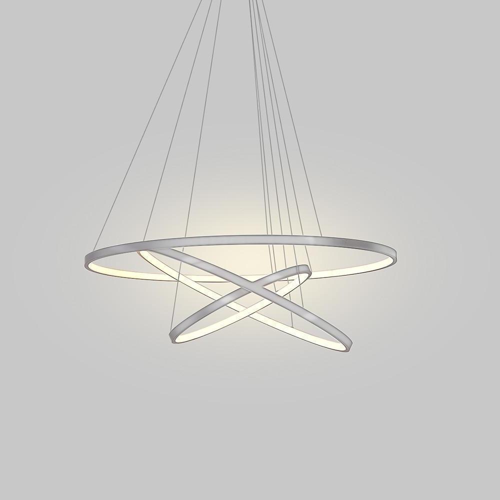 3 Ring Interweaved Circle Design Pendant Lighting Aluminum Acrylic LED Ceiling Light
