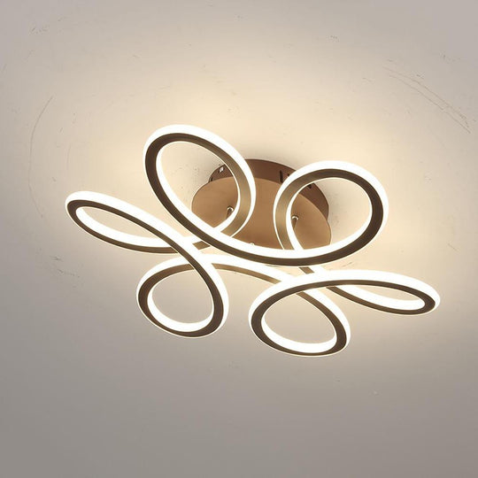 Swirl Flower Shaped Dimmable LED Flush Mount Ceiling Light