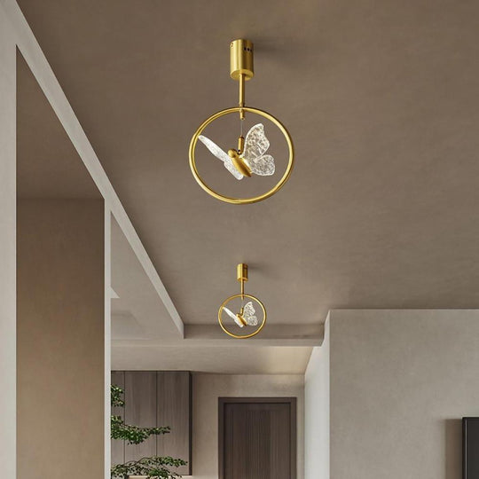 Butterfly Ring LED Nordic Semi-Flush Mount Ceiling Light