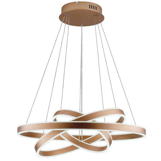 Modern Circle Foyer Chandelier – Adjustable 3-Ring LED Light