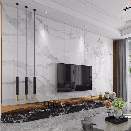 Elongated Cylinder Black and Gold LED Pendant Light