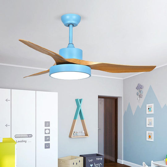 3-Blade Rustic Ceiling Fan with LED Light
