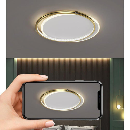 2 Circle Metal Dimmable LED Modern Flush Mount Ceiling Light