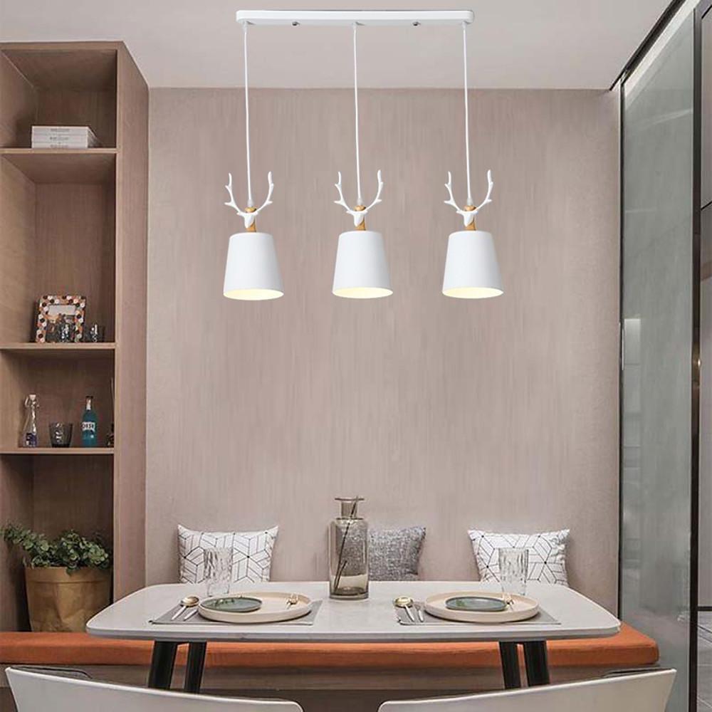 3 Light Antler Design LED Country Chandelier Hanging Ceiling Light