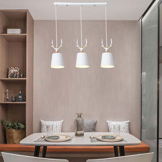 3 Light Antler Design LED Country Chandelier Hanging Ceiling Light
