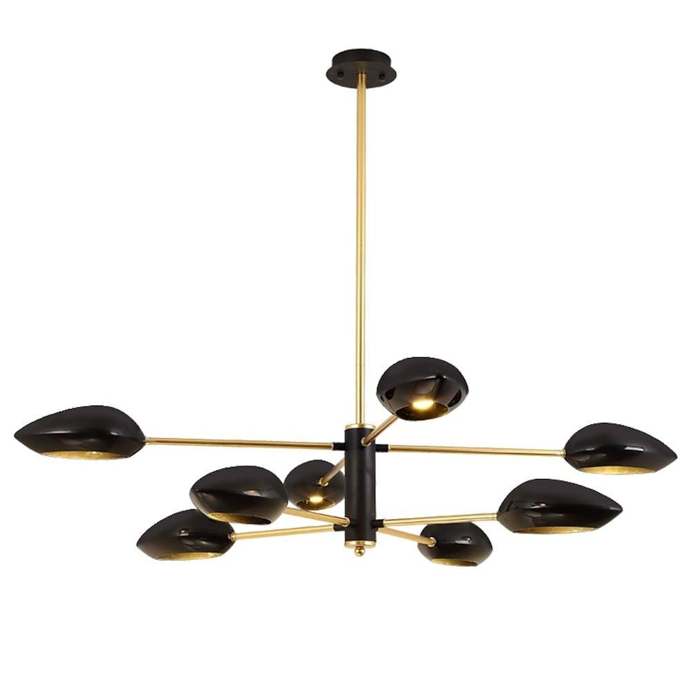 Artistic Black Farmhouse 8-Light LED Downlight Chandelier
