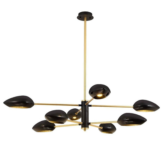 Artistic Black Farmhouse 8-Light LED Downlight Chandelier