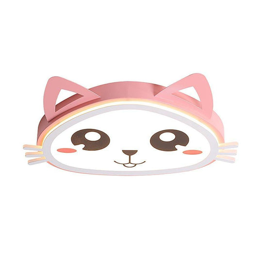Kitten Bedroom Flush Mount LED Kids Ceiling Light
