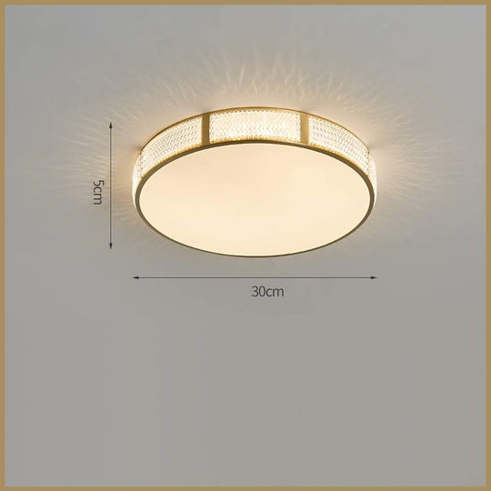 Circular Copper Acrylic LED Nordic Flush Mount Ceiling Light