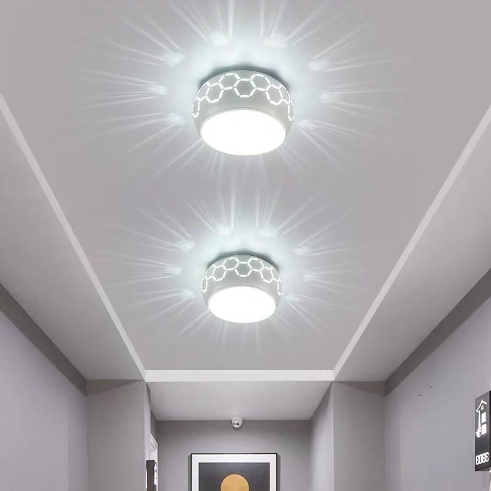 Globe Flush Mount Drum LED Ceiling Light for Hallway and Entryway