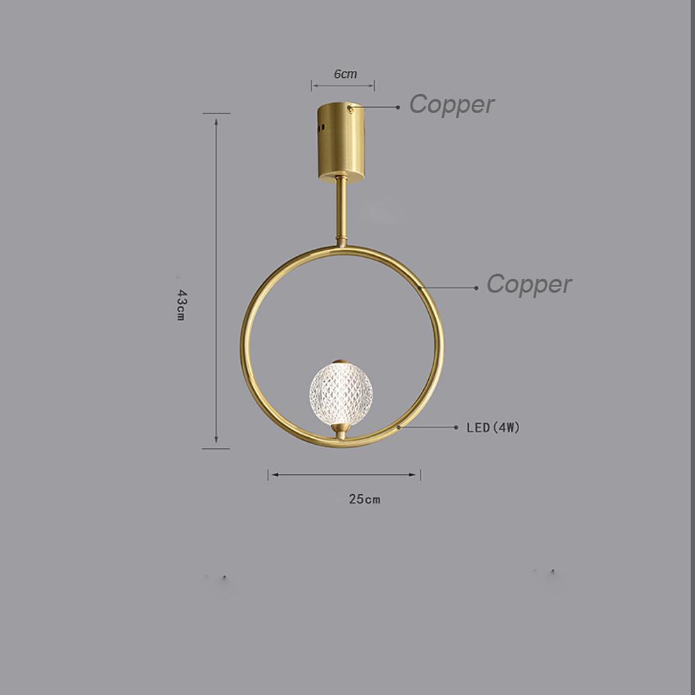 Ring Globe Acrylic Brass Ceiling Light – Modern Nordic LED Flush Mount