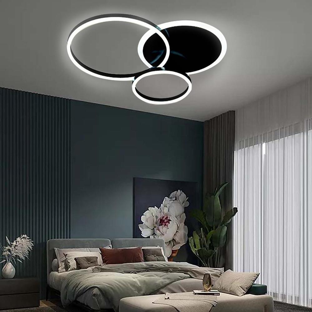 3 Layers LED Modern Circle Flush Mount Light 3 Color Dimmable 26" x 20"