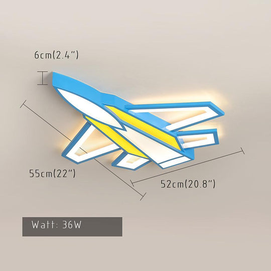 Cartoon Airplane LED Modern Ceiling Light – Flush Mount Fixture for Kids’ Rooms