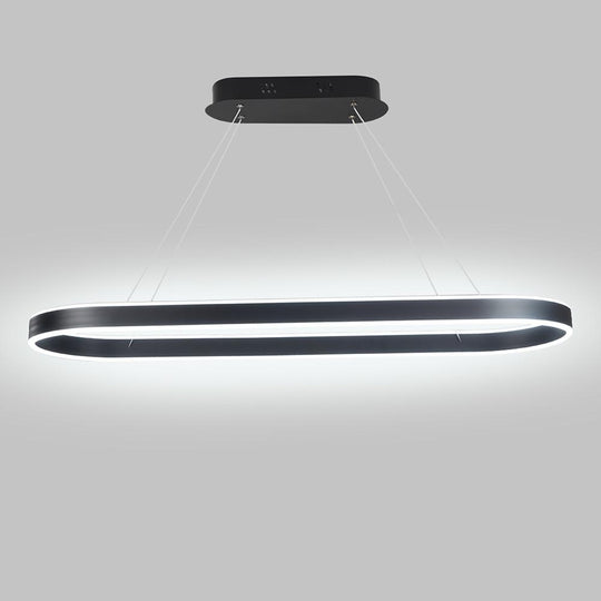 Rounded Rectangle LED Dimmable Modern Pendant Chandelier
