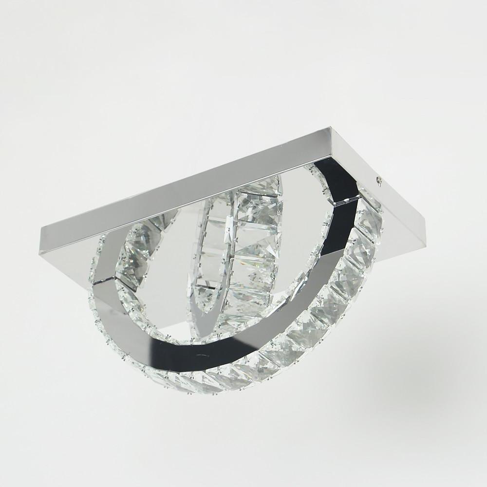 Small Crystal Semicircular LED Flush Mount Ceiling Light
