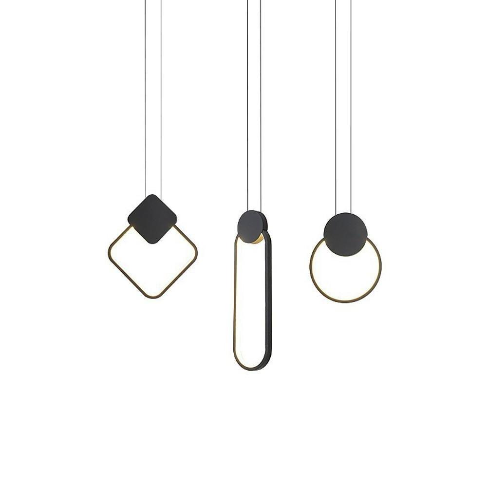 Geometric LED Black Modern Pendant Light