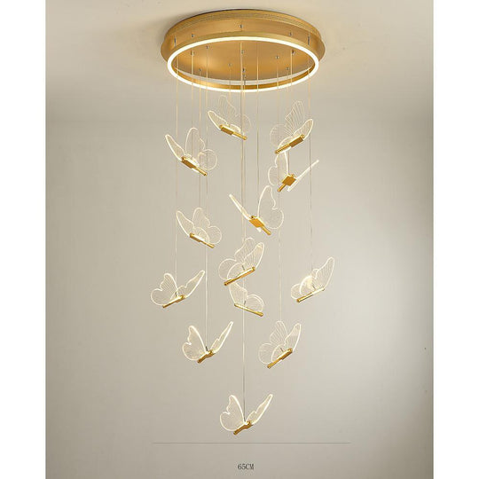 Butterfly Shapes – Acrylic Metal LED Pendant Chandelier for Living Rooms and High Ceilings