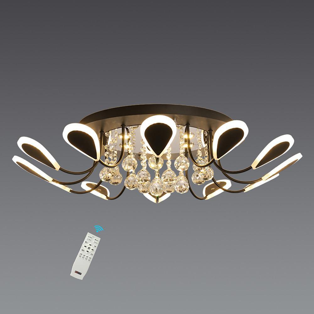 Creative Flower Shaped Dimmable LED Crystal Modern Ceiling Light