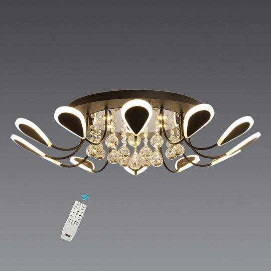 Creative Flower Shaped Dimmable LED Crystal Modern Ceiling Light
