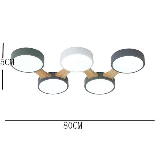 Circular 5-Light LED Industrial Flush Mount Ceiling Light